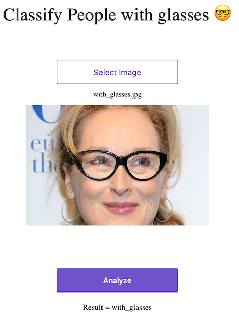 Example computer vision web app
